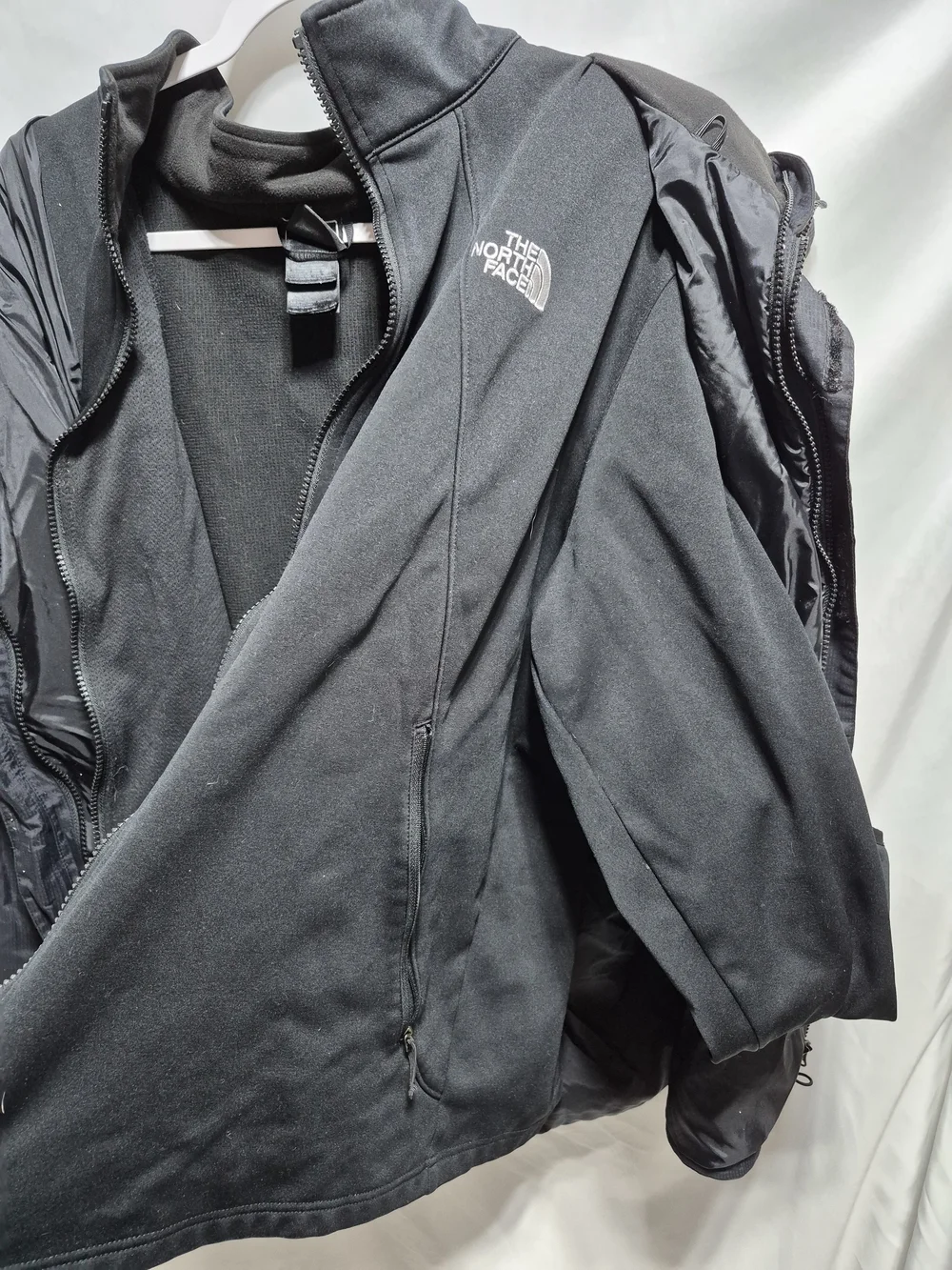The North Face HyVent 2-in-1 Jacket XXL Black Zip Out Liner Hooded